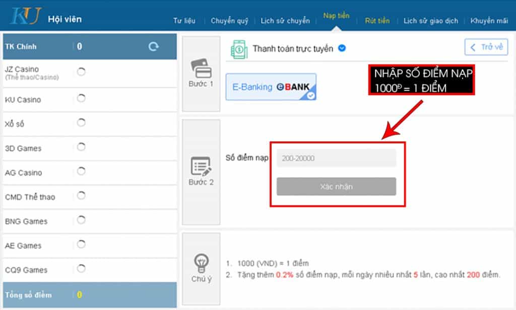 nạp tiền kubet bằng e banking, nạp tiền kubet, nạp tiền e-banking kubet